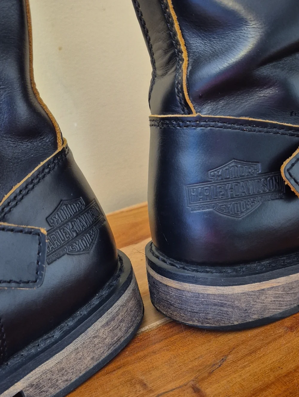 Men's Harley Davidson D93667 Dendon Black Leather Motorcycle Boots - Sz. 8.5